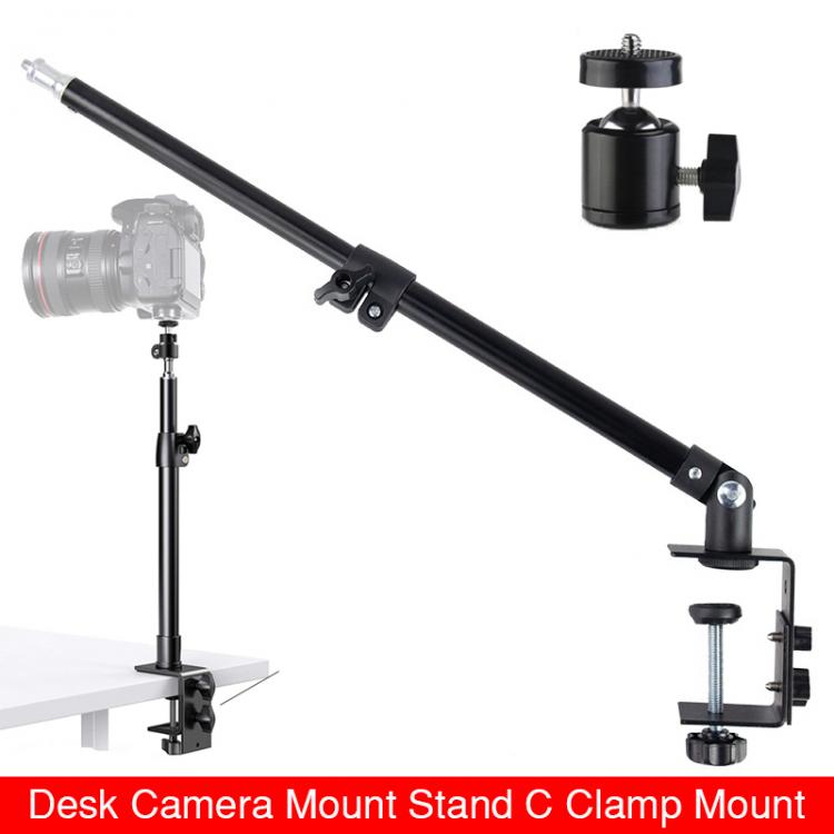 all in one place מצלמות ונלווים Desk Mount Stand Overhead stand Tabletop C Clamp Mounting Adjustable Table Stand Aluminum for DSLR Camera Light Video tripod