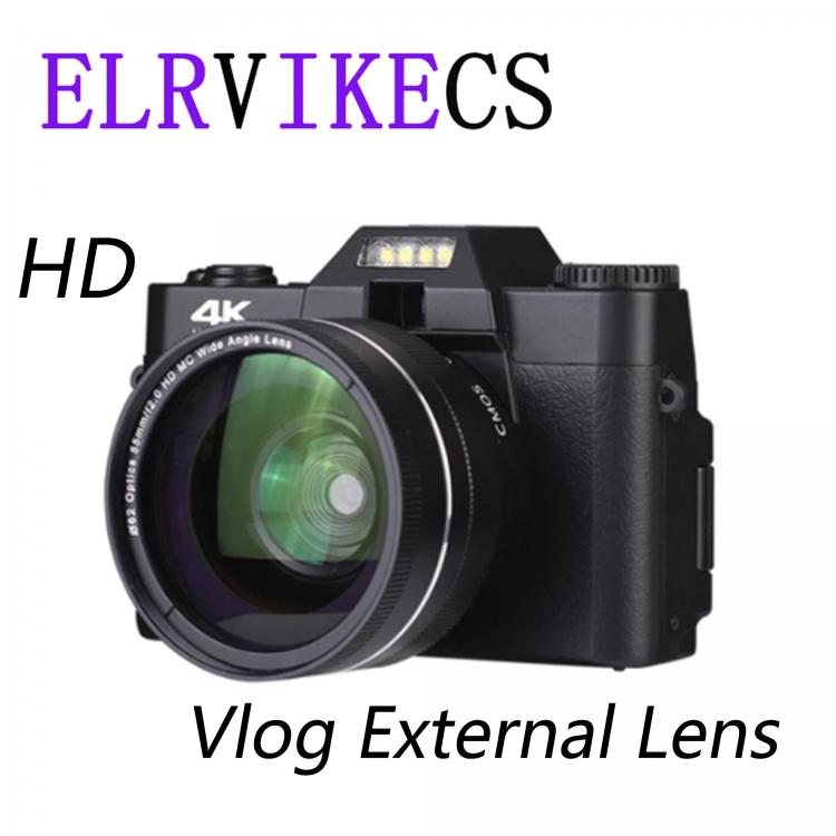 all in one place מצלמות ונלווים ELRVIKECS 2021 4K HD 16X Digital Camera Micro Single Retro With WiFi Professional Digital Camera Vlog External Lens