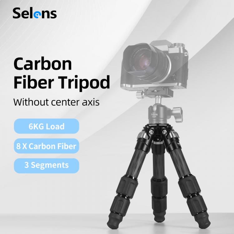 all in one place מצלמות ונלווים Selens TF-314 8X Carbon Fiber Mini Tripod 3 Section Twist Lock 6KG Max Load For Indoor Outdoor Photo Shoots