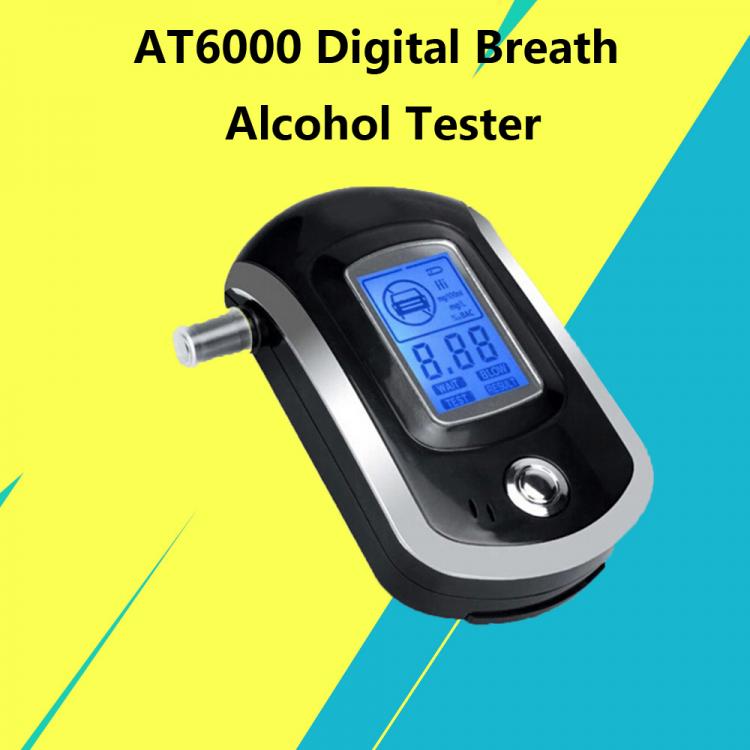 all in one place גאדג'טים Professional AT6000  Digital Breath Alcohol Tester Breathalyzer With LCD Dispaly with 5 Mouthpieces  Ketone Meter