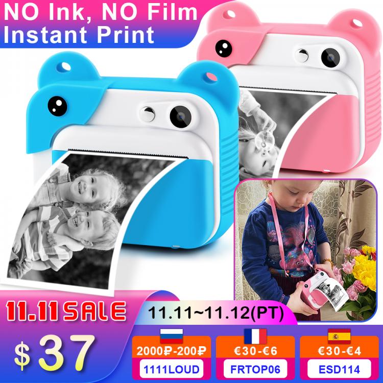all in one place מצלמות ונלווים Prograce Kid Instant Print Camera Thermal Printing Camera Digital Photo Camera Girls Toy Child Camera Video Boy's Christmas G