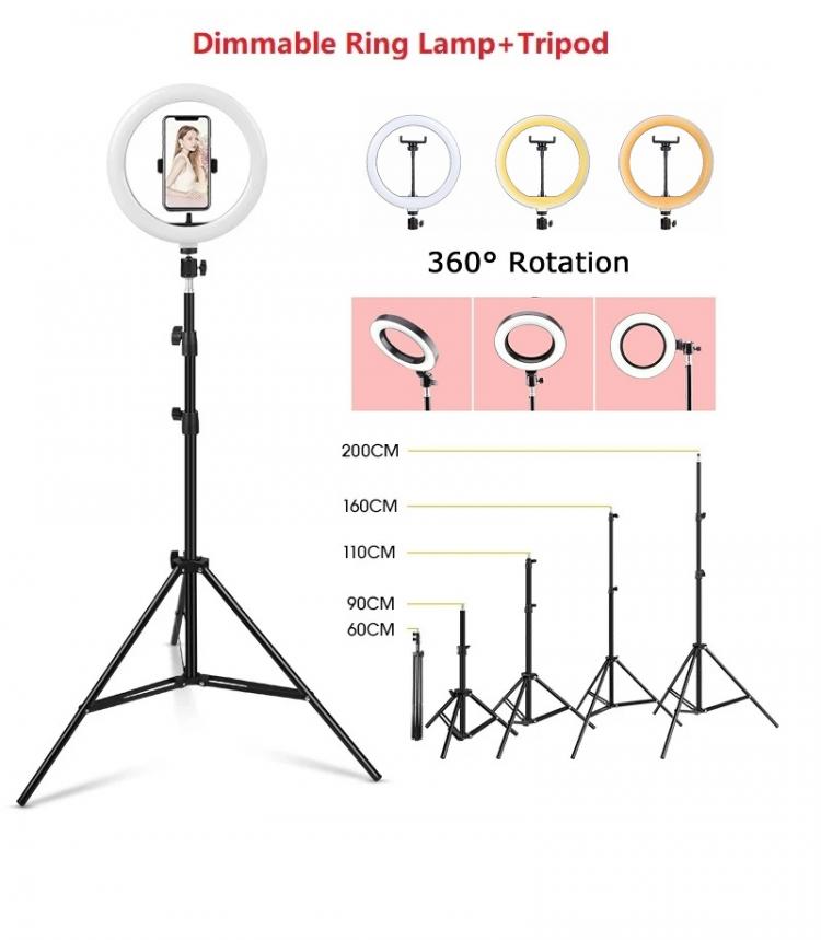 all in one place מצלמות ונלווים Selfie Stand Tripod with LED Dimmable Beauty Ring Fill Light Photography Tripod Stand for Youtube Makeup Video Live Stang Ring