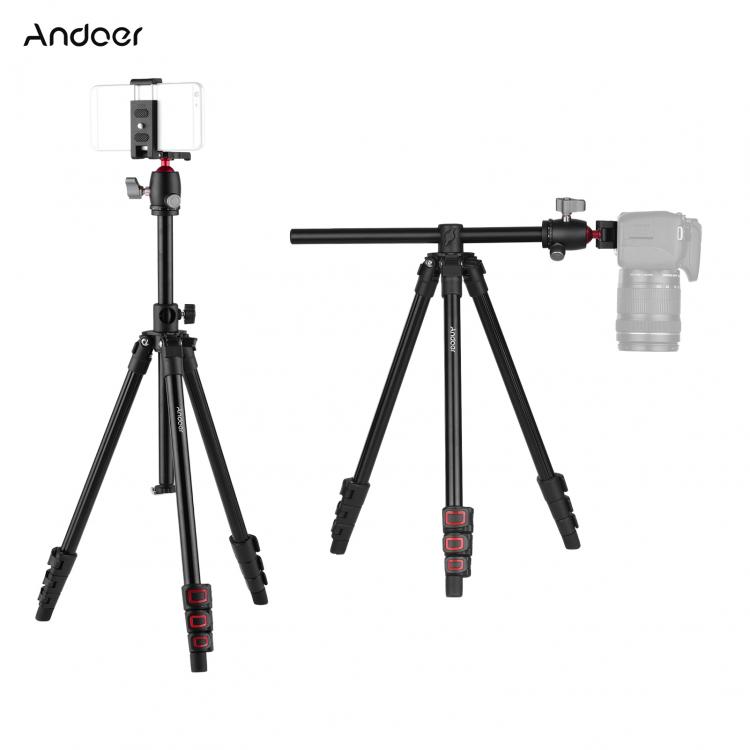 all in one place מצלמות ונלווים Andoer Q160H Camera Tripod Horizontal Mount Professional Travel Tripod Panoramic Ball Head for DSLR ILDC Cameras Smartphone