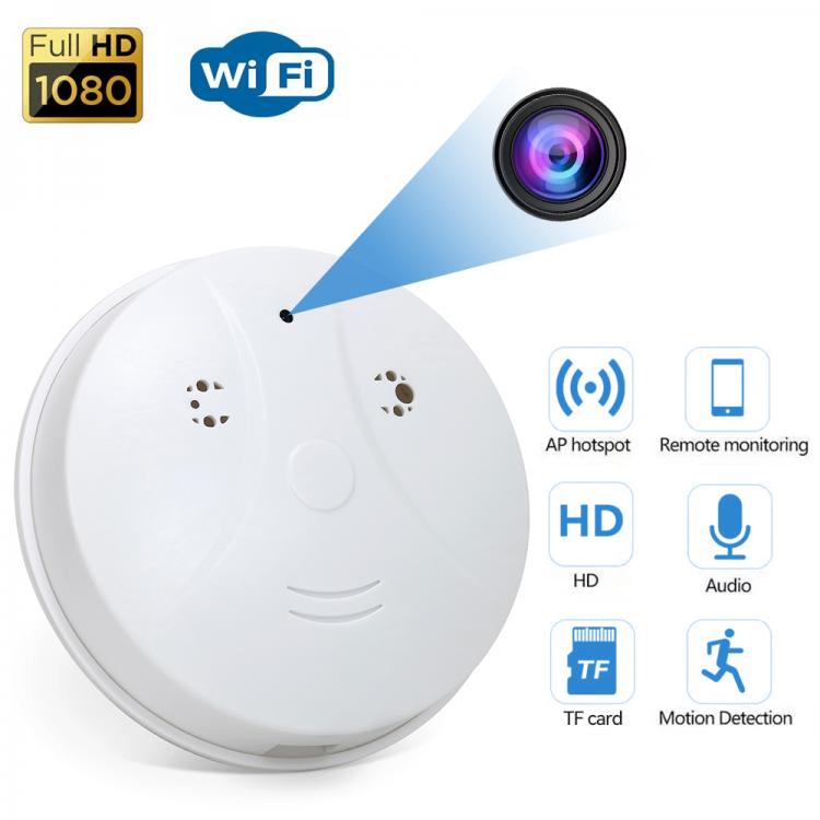 all in one place מצלמות ונלווים 1080P Mini Camera Smoke Alarm Design Wireless Wifi Camera Action Video Micro Cam Night Home Security Recorder Support TF Card