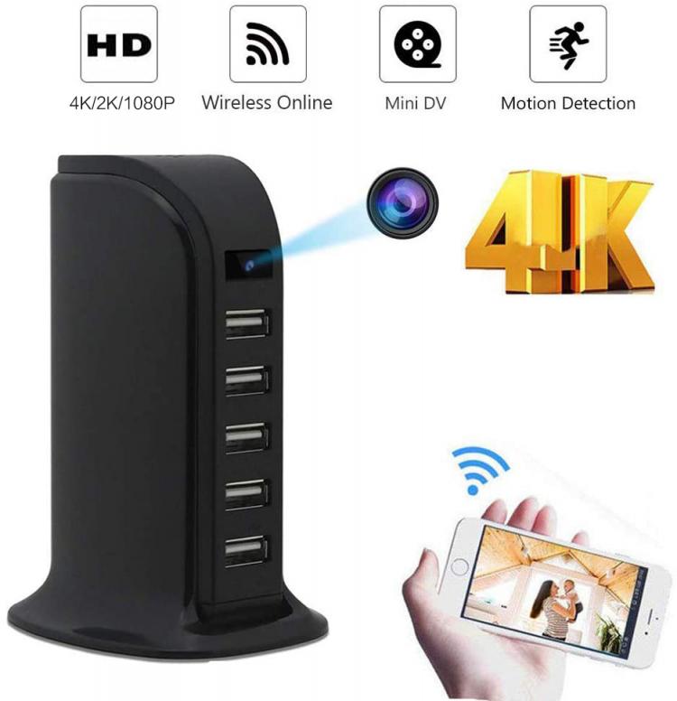 all in one place מצלמות ונלווים New HD 4K Mini Wifi Charger Camera Real-time Surveillance Motion Detection Loop Recording Wireless Recorder support Hidden TF