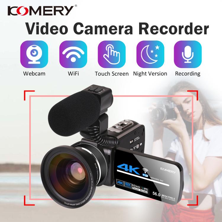 all in one place מצלמות ונלווים 4K 56MP Video Camera Camcorder Vlogging Camera Webcam 3.0 Inch HD Touch Screen/Night Vision/Wifi External Microphone