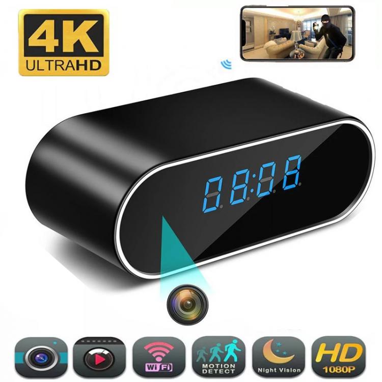 all in one place מצלמות ונלווים 4K HD Clock Camera Wireless WIFI Camera Micro Cam IR Night View Alarm Camcorder Digital Watch Video Mini DVR Oculta Small Cam