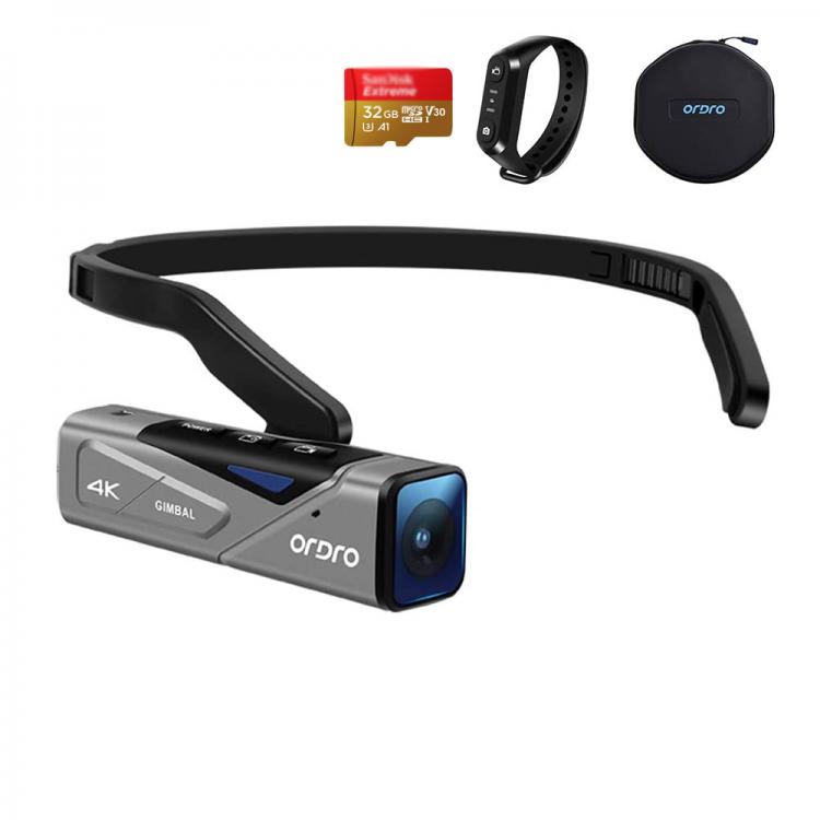 all in one place מצלמות ונלווים Video Camera 4K Digital Camcorder for Blogger, Ordro EP7 FPV Mini Head Wearable YouTube Vlogging Cameras, with Gimbal Stabilizer