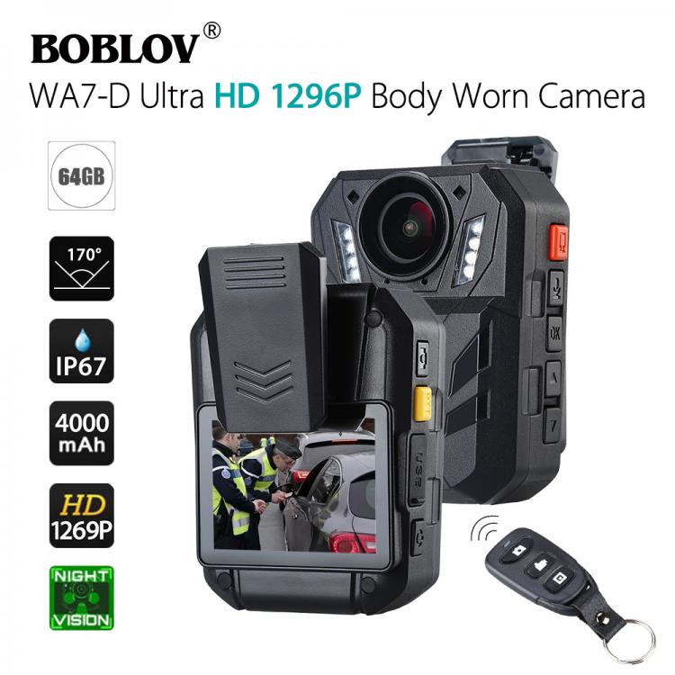 all in one place מצלמות ונלווים BOBLOV WA7-D 32G/64G Ambarella A7 32MP HD 1296P Wearable Body Camera Security Video Recorder 4000mAh Battery With Remote Control