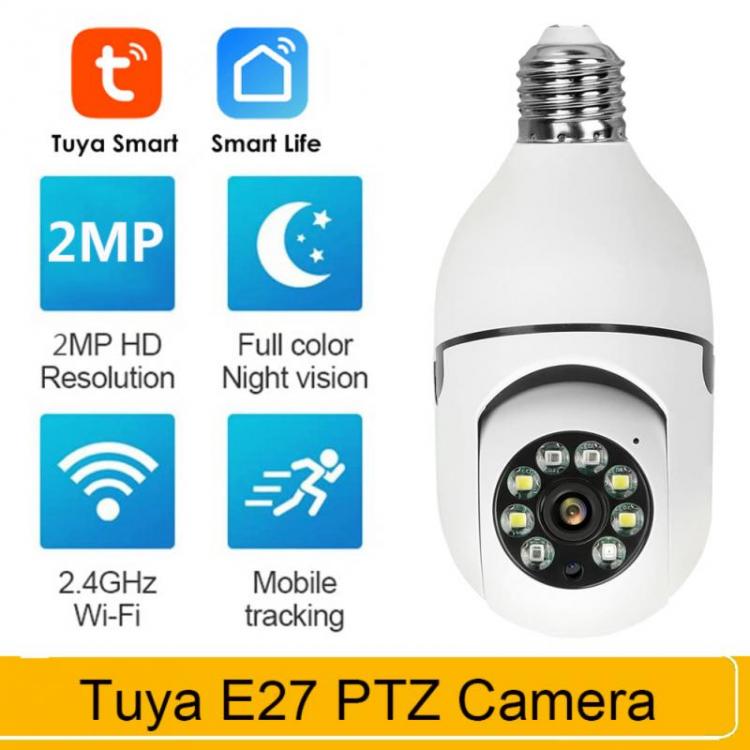 all in one place מצלמות ונלווים 2MP Tuya PTZ Wifi Camera Mini Plus E27 Bulb Socket Latest Model Security Surveillance For Smart Home Monitoring CCTV Camera