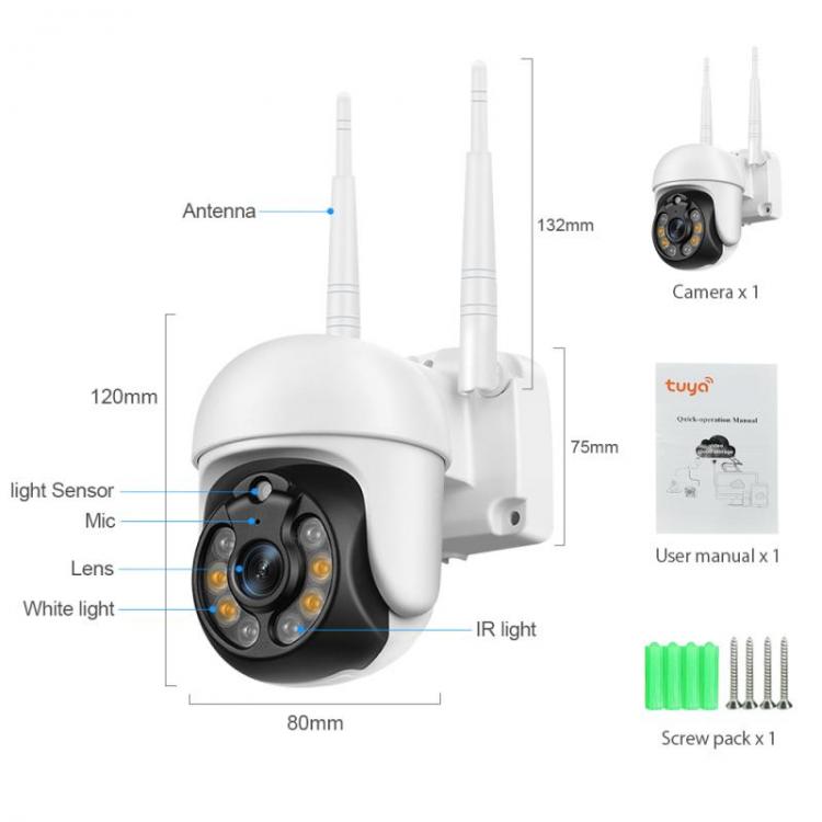 all in one place מצלמות ונלווים Newest 2MP WIFI PTZ Camera Mini Tuya Smart Monitoring Wireless Human Detect PIR Motion Detection Night Vision Outdoor IP Camera