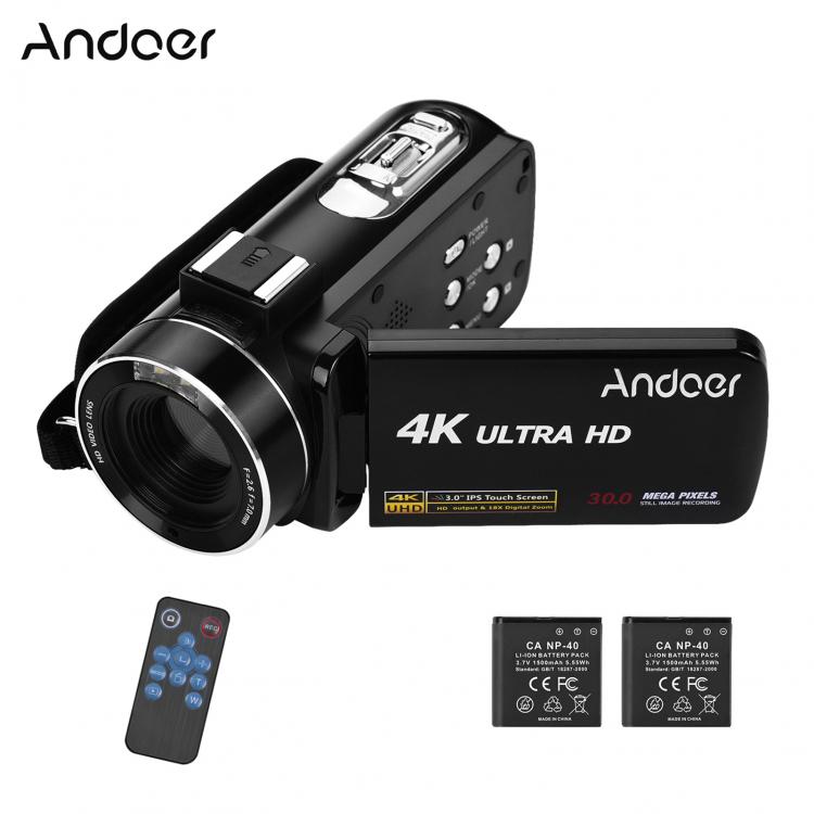 all in one place מצלמות ונלווים Andoer 4K Ultra HD Digital Video Camera Camcorder 3.0 Inch IPS Monitor Handheld DV with Hot Shoe for Mounting Microphone