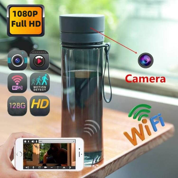 all in one place מצלמות ונלווים 1080P Full HD Mini Camera Portable Office Water Cup Camera Wireless P2P Water Bottle Camera with Wifi Supports TF Card Recording
