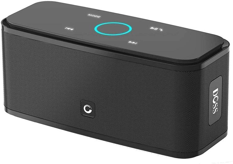 all in one place ביתית Bluetooth Speakers, DOSS SoundBox Touch Portable Wireless Bluetooth Speakers with 12W HD Sound and Bass, IPX5 Waterproof, 20H Play