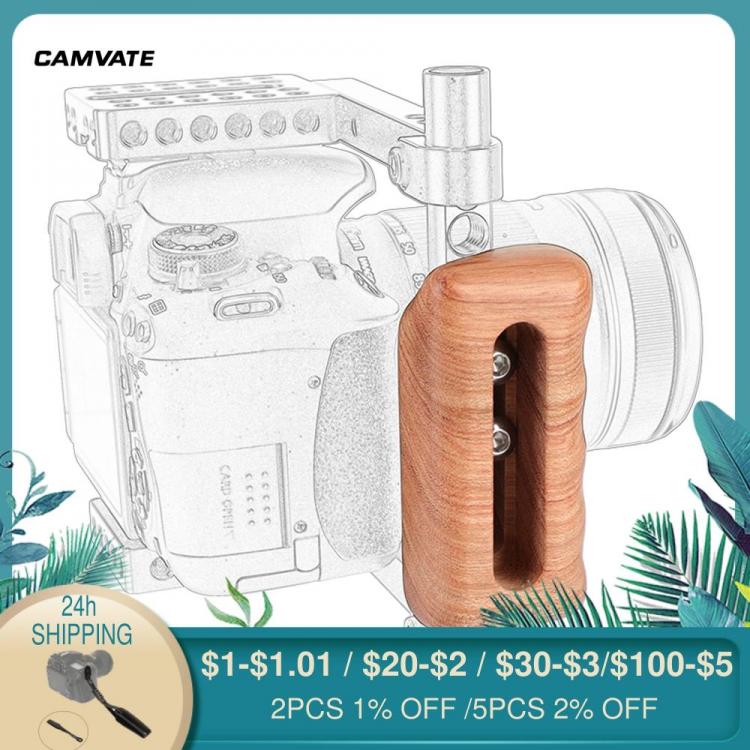 all in one place מצלמות ונלווים CAMVATE Wooden (Right & Left) Handles With 1/4"-20 Mounting Groove For DSLR Camera Cage Rig/DV Video Cage Rig Support Sys