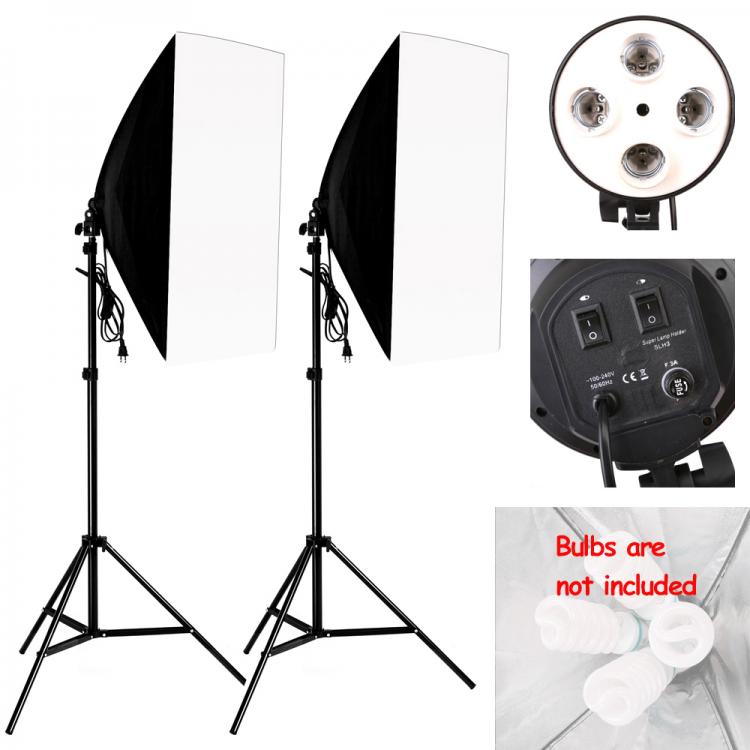 all in one place מצלמות ונלווים Photographic Lighting 50x70CM Softbox Kit E27 Holder Socket Soft Box Accessories For Photo Studio Video Kits Accessories