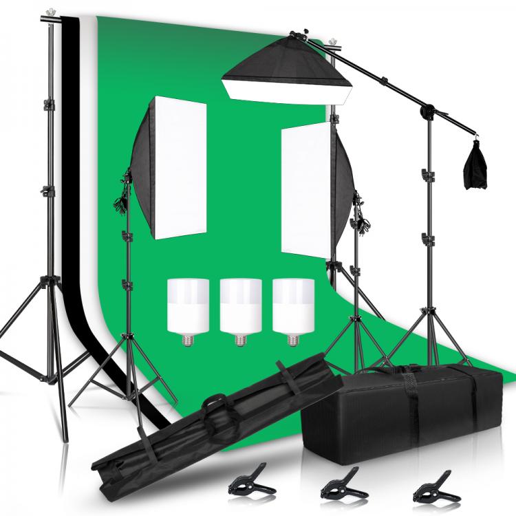 all in one place מצלמות ונלווים SH Photography Photo Studio Lighting Kit Including 2x2M Photo Background Muslin Backdrops And Green Background With Portable Bag