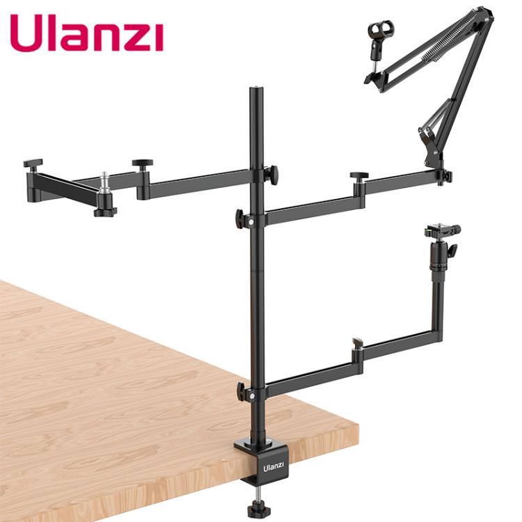 all in one place מצלמות ונלווים ULANZI Live Broadcast Boom Arm Flexible Desk Mount Camera Arm Clamp Webcam Stand Mic Boom Arm for Blue Yeti Snowball Yeti Nano