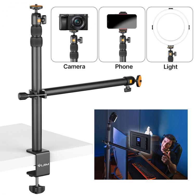 all in one place מצלמות ונלווים VIJIM LS02 Desk Light Stand 96cm Extendable Table Clamp Mount Stand With Removable Ballhead 1/4 Screw for Ring Light DSLR Camera