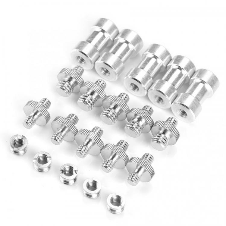 all in one place מצלמות ונלווים 15pcs/20pcs 1/4 Inch to 3/8 Inch Male Female Converter Threaded Adapter Screws Accessory Photo Studio Kit for Light Stand Flash