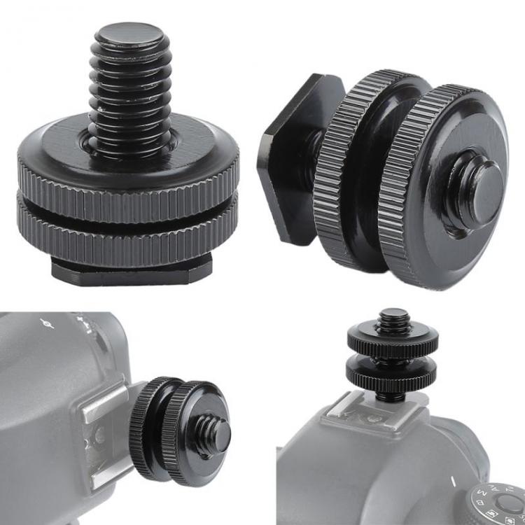 all in one place מצלמות ונלווים Electronic Puluz Reinforced Hot Shoe 1/4 Inch Screw Adapter With Double Nut HS1 Reinforced 1/4 Inch Screw Adapter For Camera