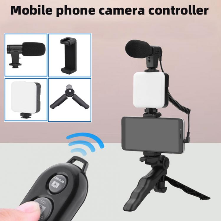 all in one place מצלמות ונלווים Vlogging Video Shooting Kits with MIC LED Fill Light Mini Tripod Bluetooth Selfie Control for SLR Camera Smartphone Recording