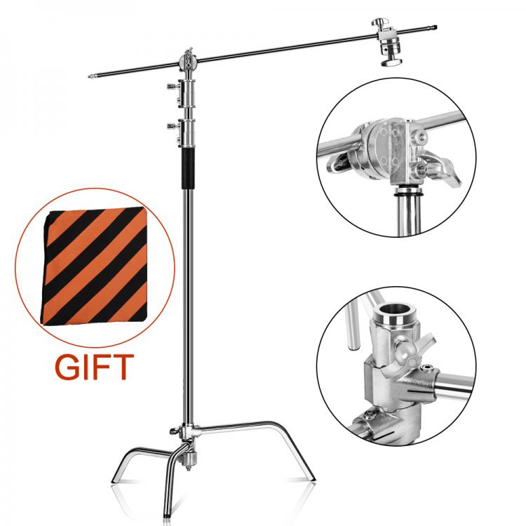 all in one place מצלמות ונלווים 2.6M/8.5FT Stainless Steel Century Foldable Light Stand Tripod Magic Leg Photography C-Stand For Spot Light,Softbox,Photo Studio