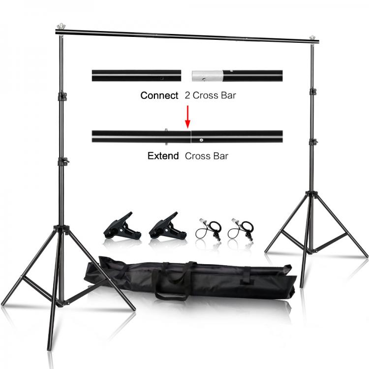 SH Background Stand Support System Photography Studio Backdrop Kit Holder  with Carry Bag for Muslins Backdrops,Paper and Canvas | מצלמות ונלווים