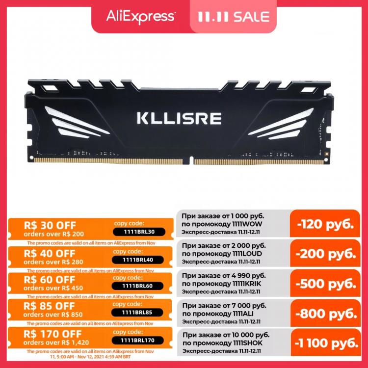 all in one place חומרה Kllisre DDR3 DDR4 4GB 8GB 16GB memoria ram 1333 1600 1866 2133 2400 2666 3000 Memory Desktop Dimm with Heat Sink