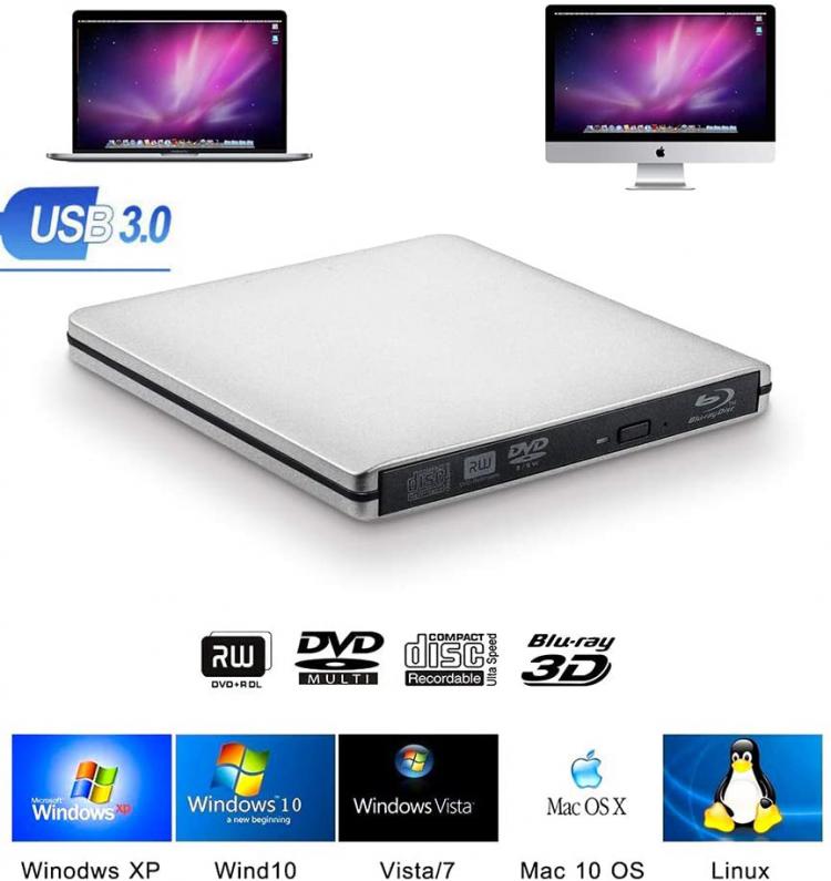 all in one place חומרה External Blu-Ray Burner Drive USB3.0 DVD Players 3D Slim Optical Drive Blu-Ray Writer Reader CD/DVD Burner for Windows/IOS