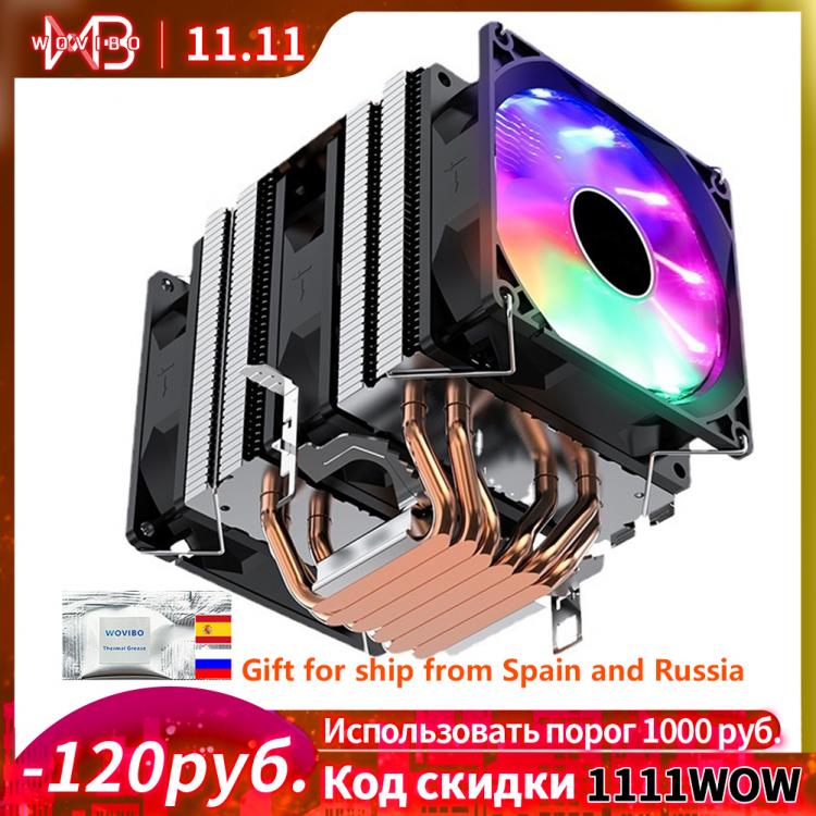 all in one place חומרה CPU Cooler Silent RGB 6 Heatpipes Ventilador PWM 4PIN For Intel 1150 1151 1155 1156 1200 1366 2011 X79 X799 AM3 AM4 Radiator