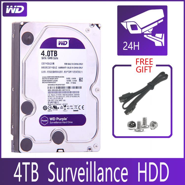 all in one place חומרה WD PURPLE Surveillance 4TB Hard Drive Disk SATA III 64M 3.5" HDD HD Harddisk For Security System Video Recorder DVR NVR CCTV