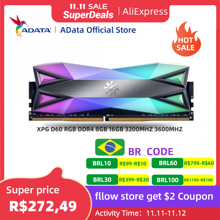 all in one place חומרה ADATA XPG D60 RGB PC Desktop Memory RAM Memoria Module 8GB 16GB 32GB DDR4 PC4 3000Mhz 3200Mhz 3600Mhz 4133Mhz DIMM for Computer