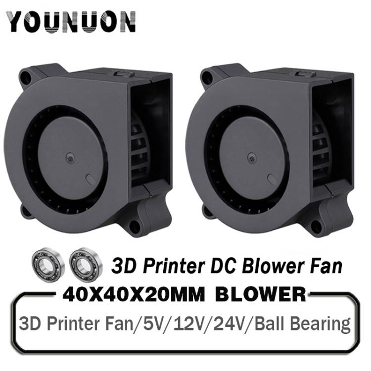 all in one place חומרה 2Pcs 3D printer fan 40mm 4020 Turbo blower 24V 12V 5V Double ball sleeve Cooling fans 40x40x20mm for 3D printer cooler