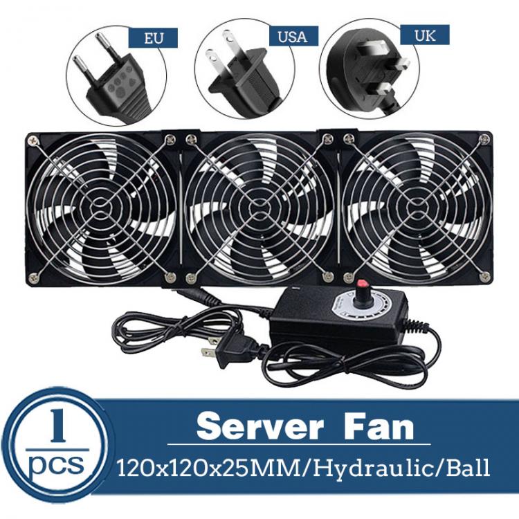 all in one place חומרה 120mm 3000RPM Fan cooling With controller 12cm 12V 220V Btc Machine Chassis Workstation Cabinet Radiator Server fan