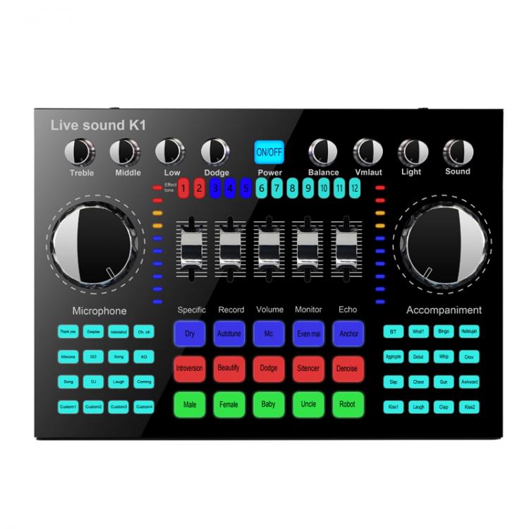 all in one place חומרה K1 Computer Phone Voice Changer HIFI Live Sound Card Mixer Board Streaming Audio Bluetooth 5.0 Universal