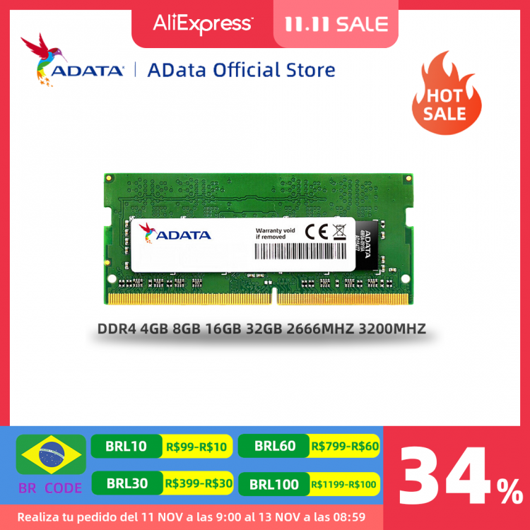 all in one place חומרה ADATA RAM Memory SO DIMM 260pin DDR4 4GB 8GB 16GB 32GB 2666MHz 3200MHz for Laptop Notebook Memory