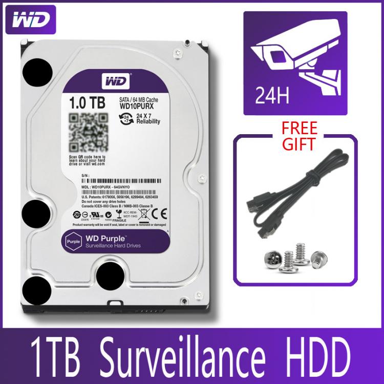 all in one place חומרה WD PURPLE Surveillance 1TB Hard Drive Disk SATA III 64M 3.5" HDD HD Harddisk For Security System Video Recorder DVR NVR CCTV