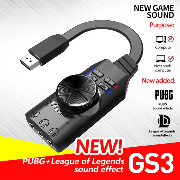 all in one place חומרה GS3 7.1 Channel Sound Card Adapter External USB Audio 3.5mm Headset for PC Components Computer External Ssound Card Accessories