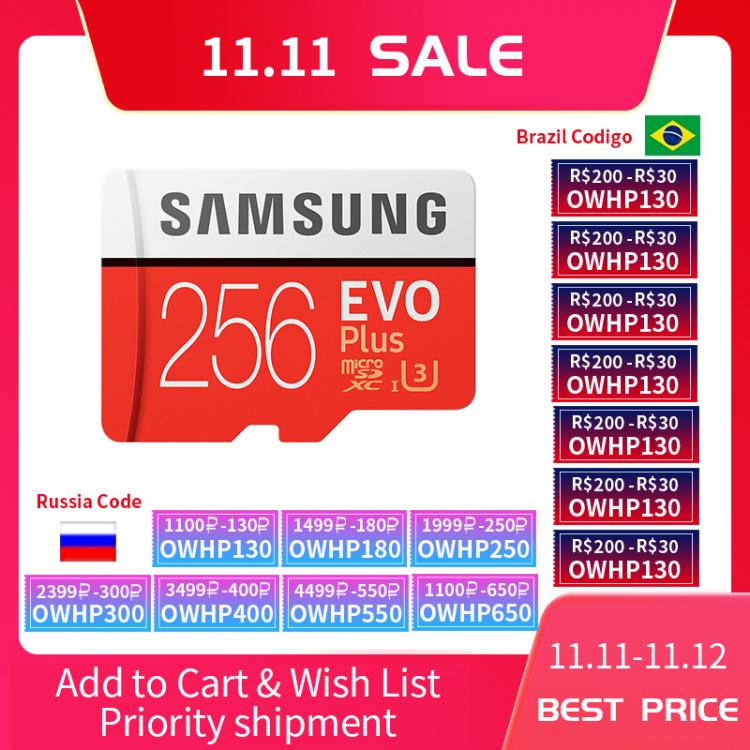 all in one place אביזרים 100% Original SAMSUNG EVO+ Micro SD Card 128GB 16G 32GB Class10 SDHC SDXC UHS-1 Memory card 256GB MicroSD TF Card 64GB 80MB/s