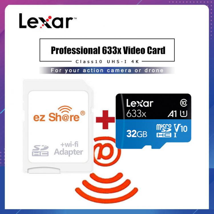 all in one place אביזרים ezshare Wireless wifi adapter+Lexar Micro SD Card 128GB 32GB Class 10 633x 64GB wifi wireless TF Card 16gb  Flash Memory Card