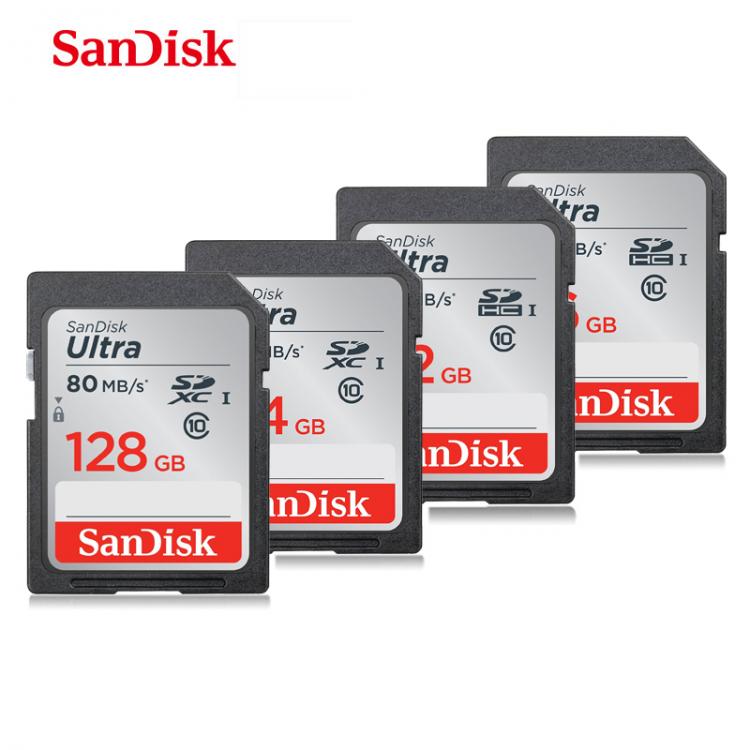 all in one place אביזרים SanDisk SD Card 16gb 32gb 64gb 128gb Ultra Class 10 SDHC/SDXC UHS-I Memory Card Up to 80MB Cartao de Memoria for Digital Camera