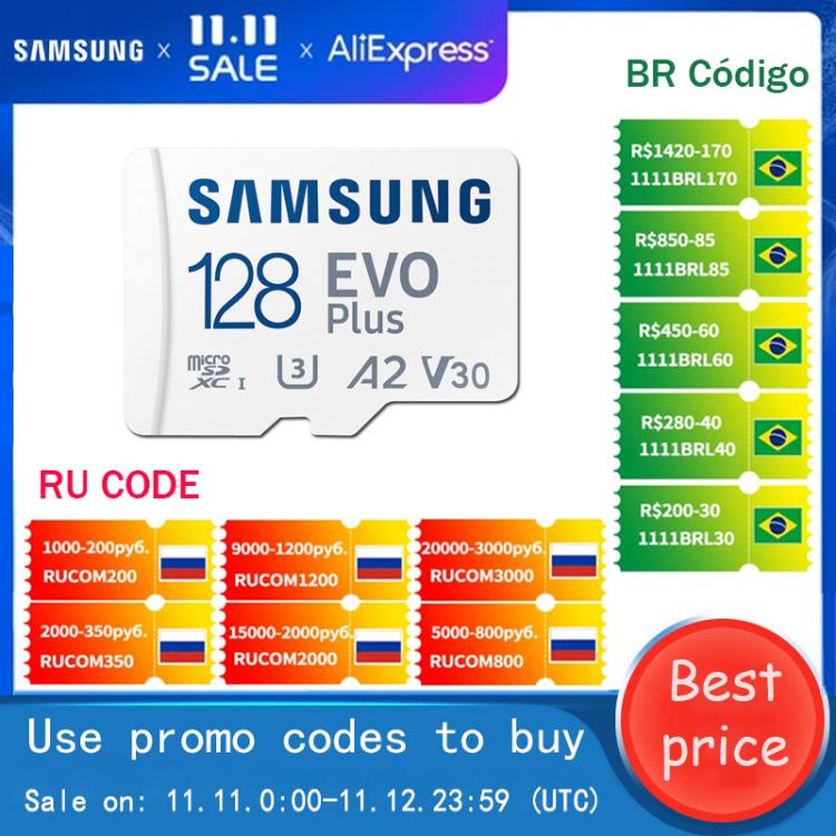 all in one place אביזרים SAMSUNG EVO Plus Micro SD Card 128GB 256GB 512GB A2 V30 U3 Transfer 130MB/s Memory Card C10 U1 TF Card 64GB V10 A1 Memory Card
