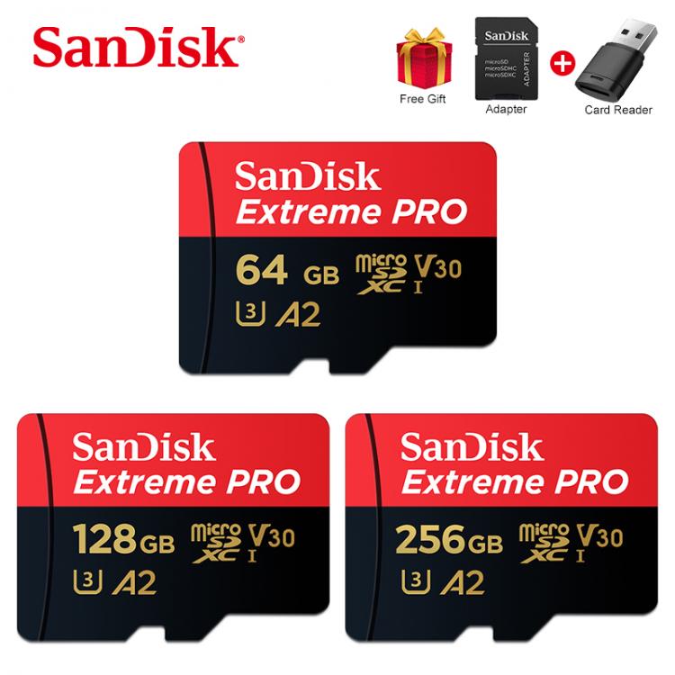 all in one place אביזרים SanDisk Extreme Pro TF 64GB 128GB microSDXC UHS-I Memory Card micro SD Card 32GB microSDHC TF 170MB/s Class10 U3 With SD Adapter