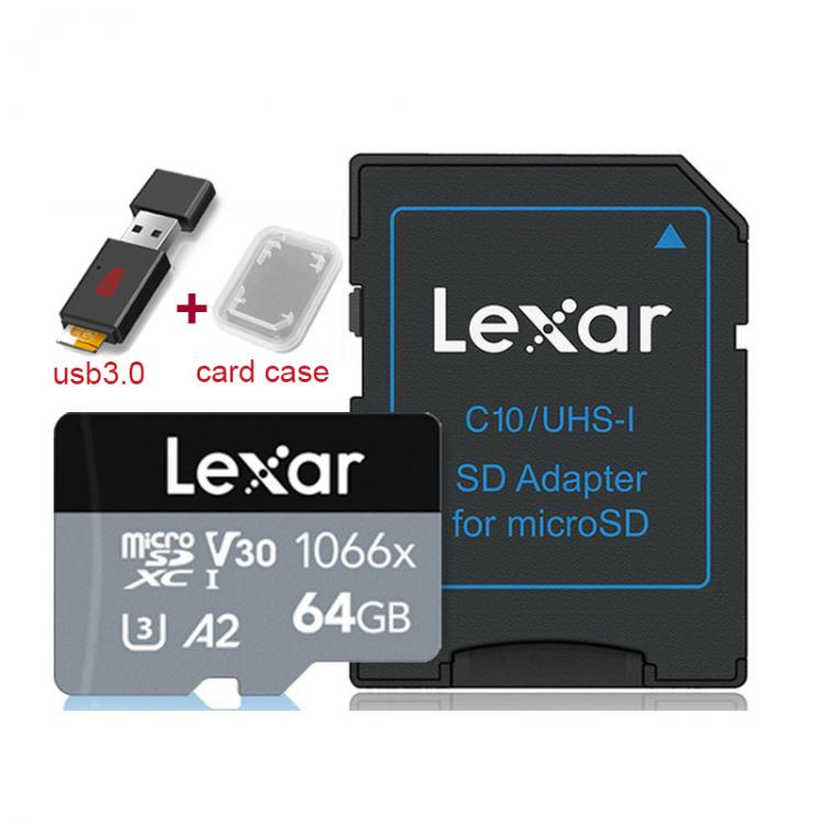 all in one place אביזרים New Lexar Professional 1066X micro SDXC UHS-I cards SD memory card 64GB 128GB 256GB 512GB U3 V30 A2 160MB/s read 120MB/s write