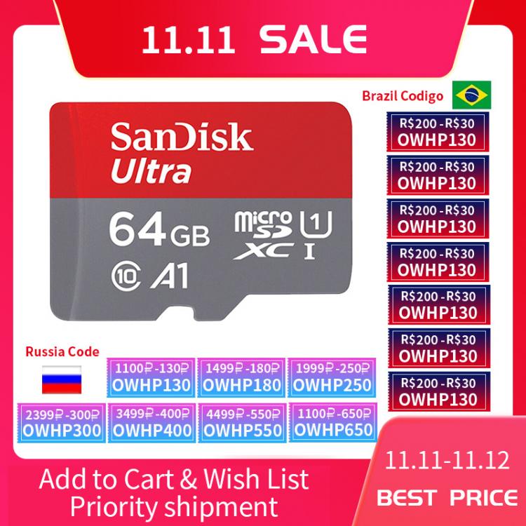 all in one place אביזרים SanDisk Micro SD Card Memory Card 16GB 32GB 64GB 128GB MicroSD Max 80M/s Uitra C10 TF card C4 8G cartao de memoria
