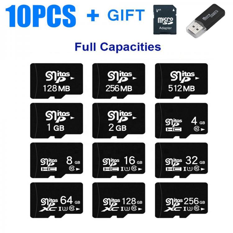 all in one place אביזרים 10PCS Micro sd card 64GB 128GB 256GB 512GB High Speed Class10 Flash Memory Card 8GB 16GB 32GB mini TF/SD Card For Phone