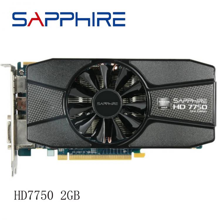 all in one place חומרה SAPPHIRE Radeon HD 7750 2GB Video Cards GPU For AMD HD7750 2GB GDDR5 Graphics Screen Cards Desktop Computer PC Gaming Used