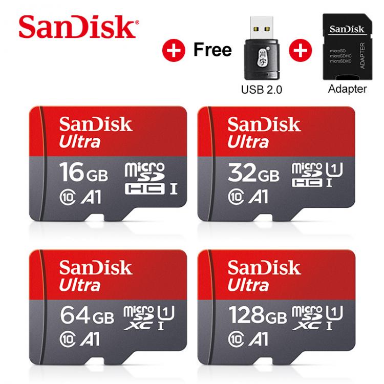 all in one place אביזרים SanDisk Micro SD Card 128GB Memory Card 16GB 32GB 64GB 128GB MicroSD 256GB Max 98Mb/s Uitra C10 TF card 64G cartao de memoria