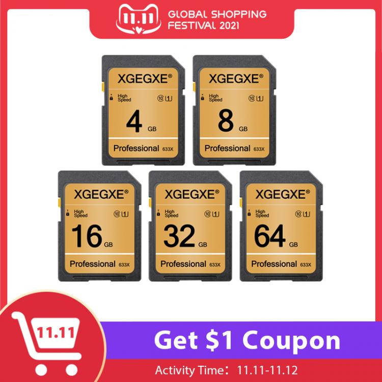 all in one place אביזרים XGEGXE 64GB Camera Memory Card 32GB Class 10 High Speed 4GB 8GB 16GB UHS-1 Professinonal Flash Card For Camera